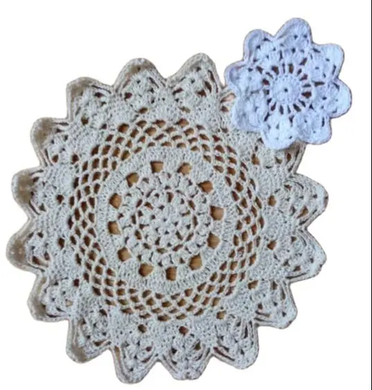 Кружевной хлопковый коврик для стола кружевная подстилка кофейного столика