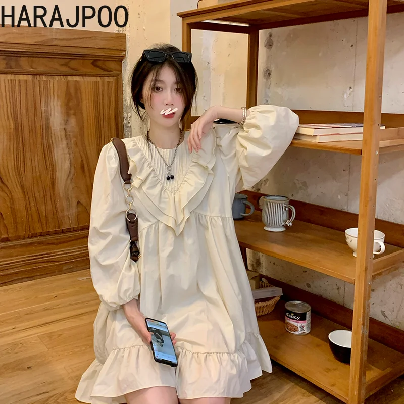 Женское платье-трапеция с пышными рукавами ТРАПЕЦИЕВИДНОЕ повседневное