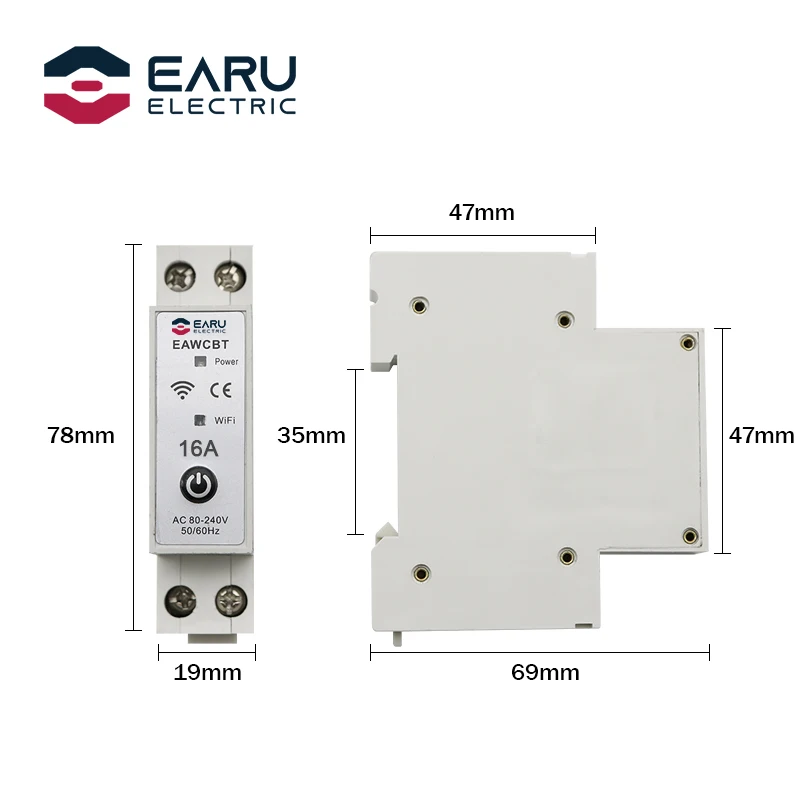16A 1P 1P+N WiFi Smart Circuit Breaker Time Relay Switch Remote Control by Tuya /eWeLink for Alexa Google Home Assistant | Обустройство