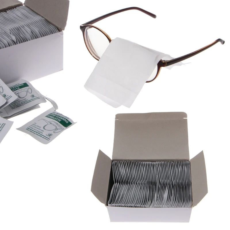 100Pc Cleaning Cloth Disposable Wet Tissue Wipe Anti Frog Lens Glasses Polishing F3MD | Аксессуары для одежды