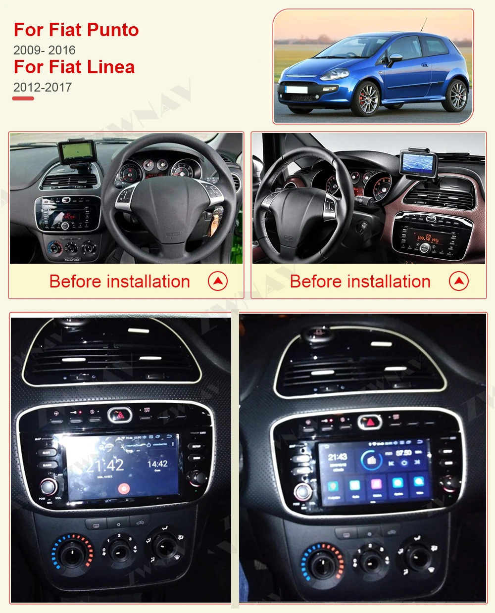 Android 10 4G Автомобильный DVD стерео головное устройство для Fiat Punto 2008 2009 2010 2011 2012 2013 2014