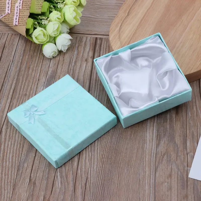 

87HC New Square Package Bowknot Jewellery Necklace Bracelet Present Gift Box Case