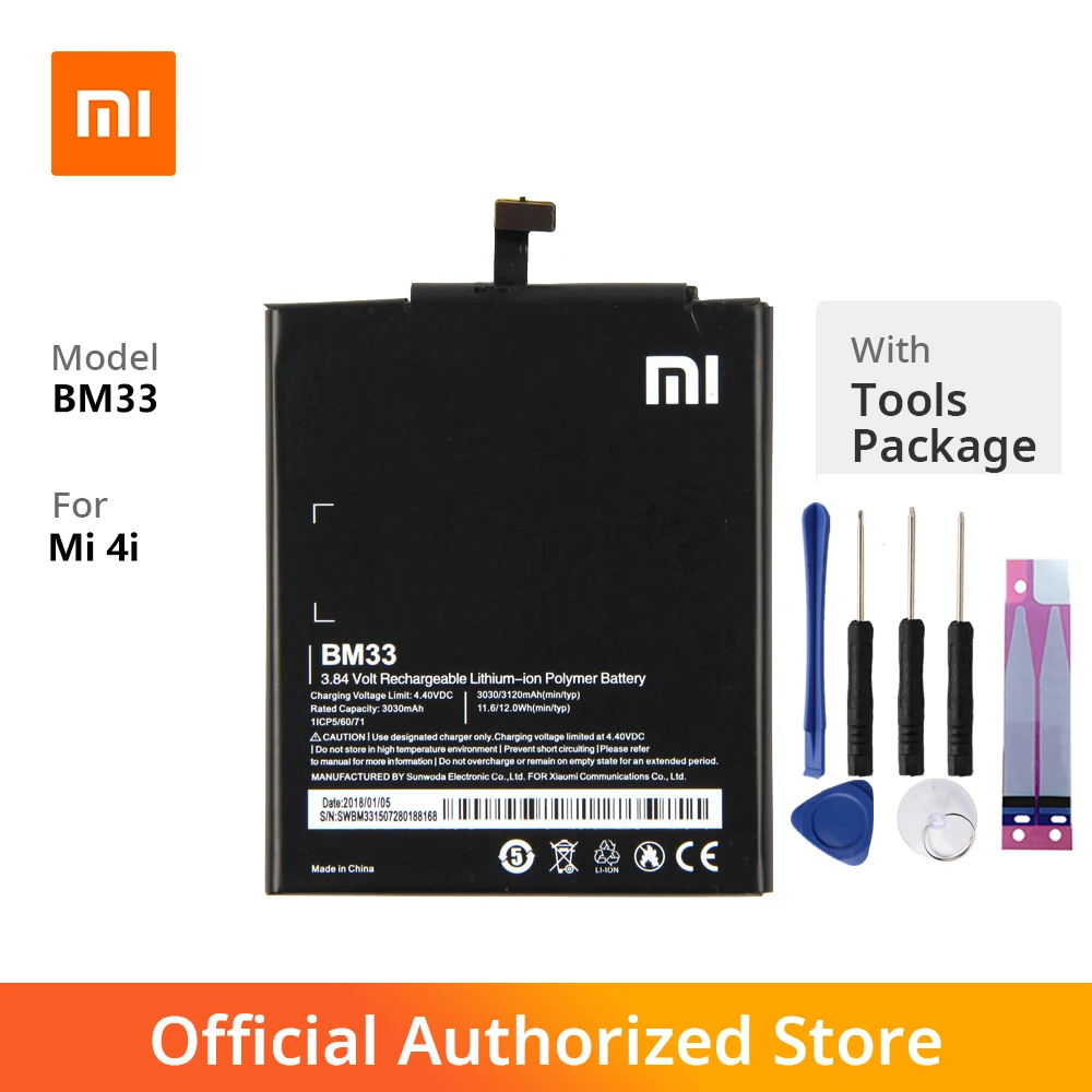 Оригинальный аккумулятор для телефона Xiaomi BM33 Mi 4i Mi4i 3120 мАч|Аккумуляторы