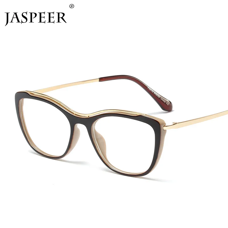 Женские оправы для очков JASPEER винтажные металлические очки в оправе кошачий глаз