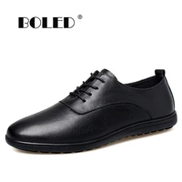 natural leather men shoes lace casual shoes flats quality platform non slip rubber walking shoes men zapatos hombre