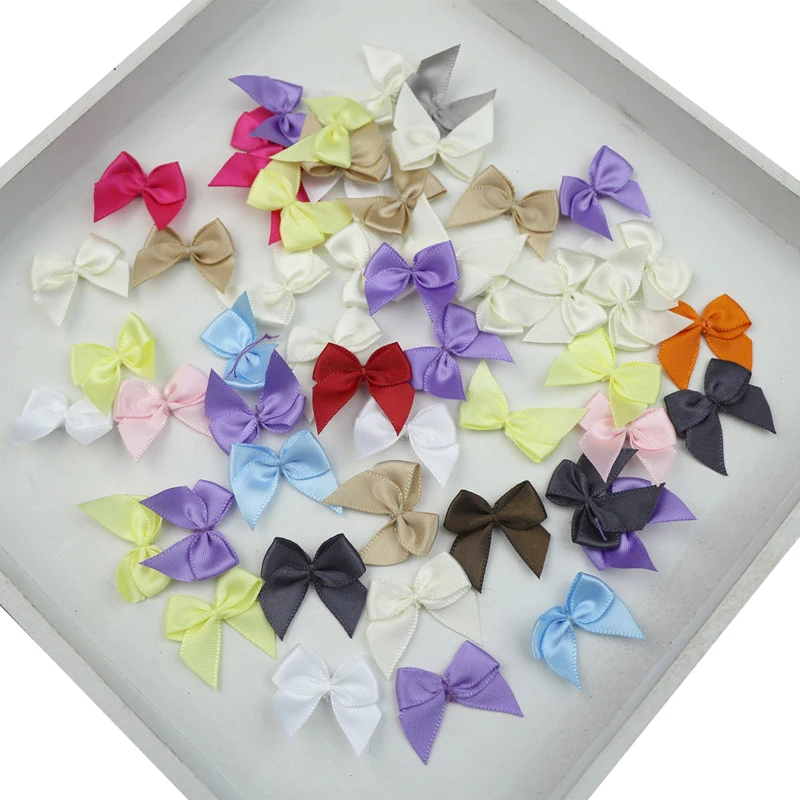 100 шт. цветные атласные ленты для рукоделия принадлежности декора свадебных