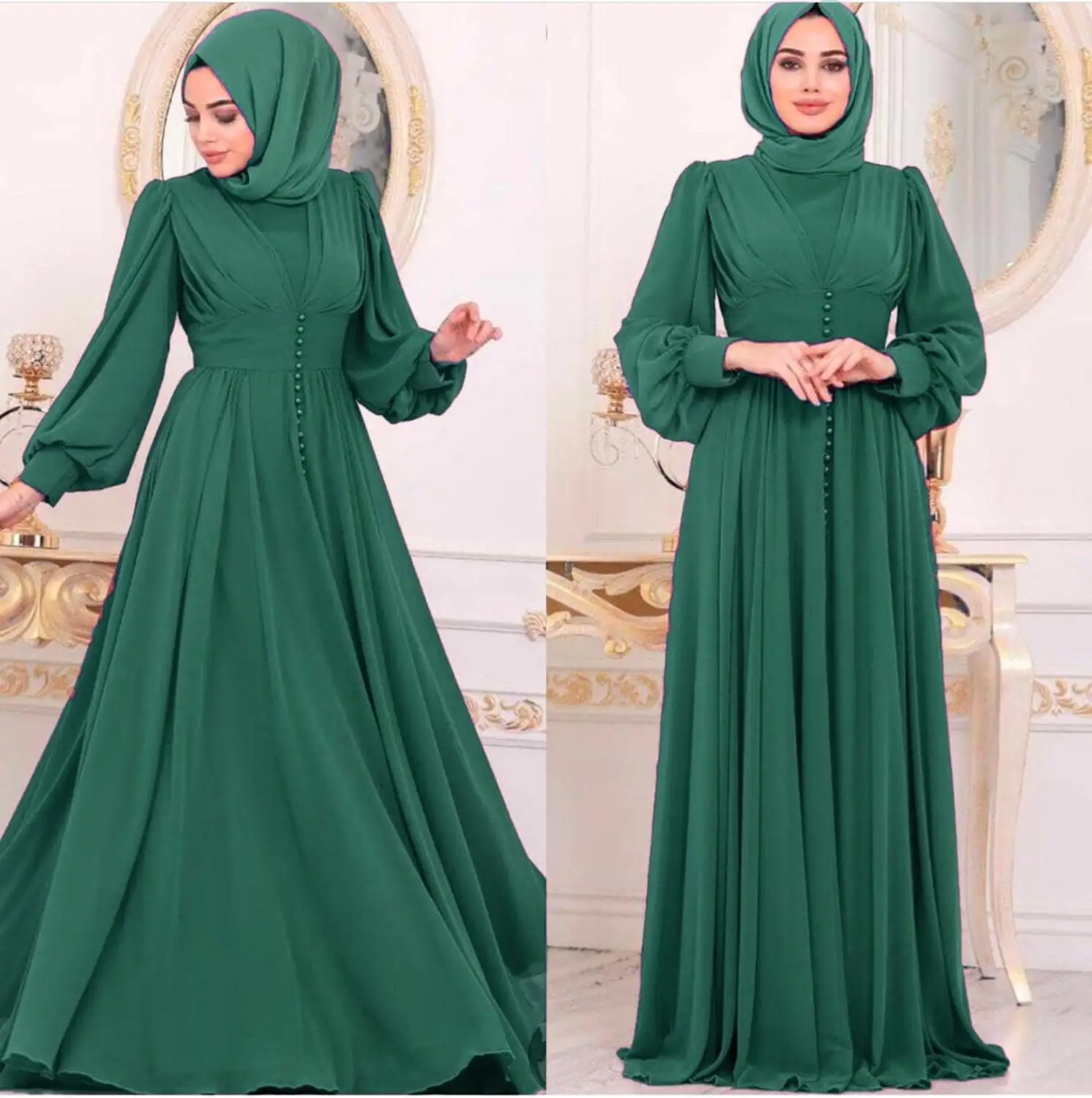 

Шифоновое мусульманское платье-хиджаб Abaya Dubai, турецкая исламская одежда, праздничные платья Abayas для женщин, женский халат, кафтан, весна 2021