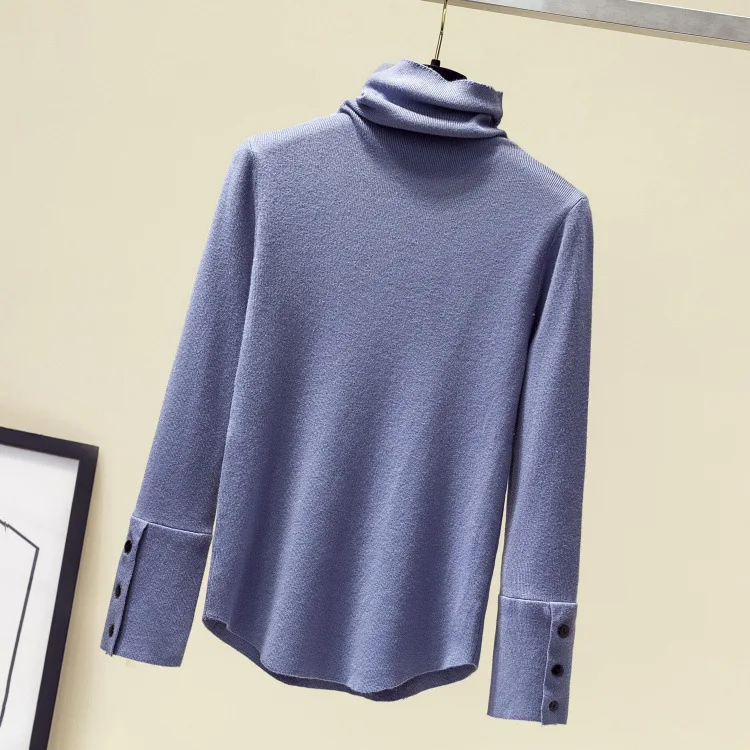 

2020 Autumn Winter Women Irregular Knitted Turtleneck Sweaters Casual High Neck Jumper Fashion Slim Femme Elasticity Pullovers