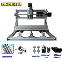 CNC Laser Engraving machine 3-Axis Mini Wood router Laser Engraver DIY Hobby Tool ER11 GRBL AC110V 220V CNC2418 engraver machine