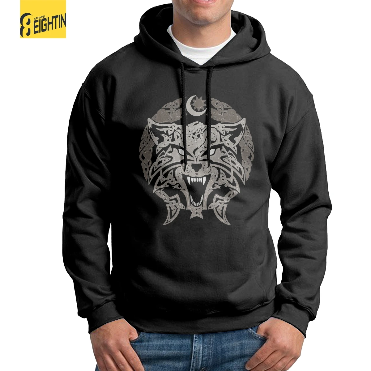 

Man Hooded Sweatshirt Ragnarok Wolves Odin Valhalla Viking Pure Cotton Normal Novelty Hoodies Hoodie Shirt