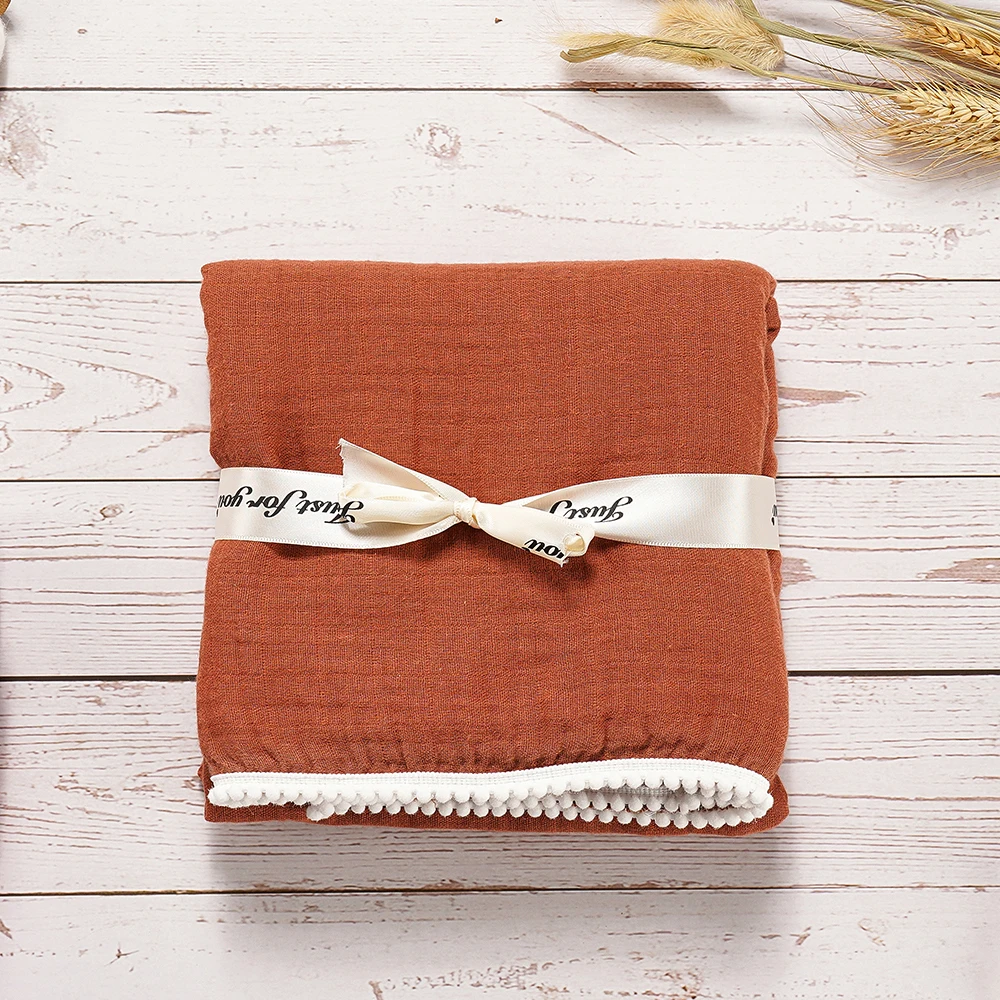 

Счастливый Флейта сплошной цвет пушистый шар кружева муслин пеленать одеяло для новорожденных Детское супер-мягкое Впитывающее нагрудник...