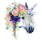 Новый цветочным принтом в стиле Сделай Сам наклейки единорога Утюг на наклейки из денима патчи для одежды Бесплатная доставка моющиеся с декоративной аппликацией теплопроводная поливинилхлоридная Pa