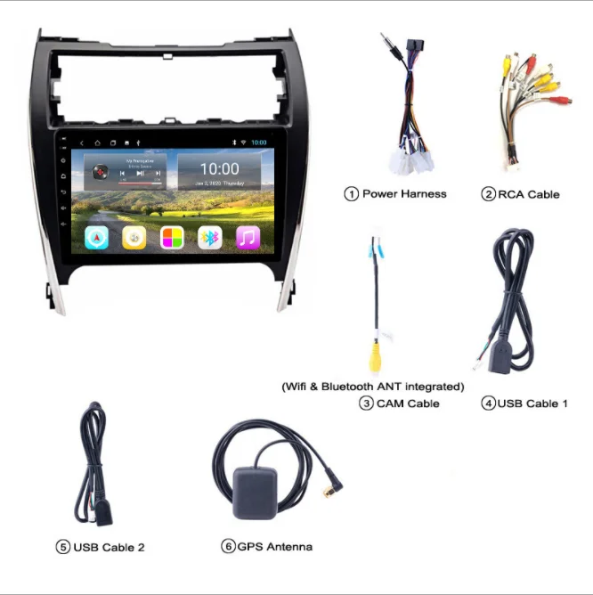 Автомобильный мультимедийный плеер ChoGath 10 дюймов четырехъядерный Android 9 0