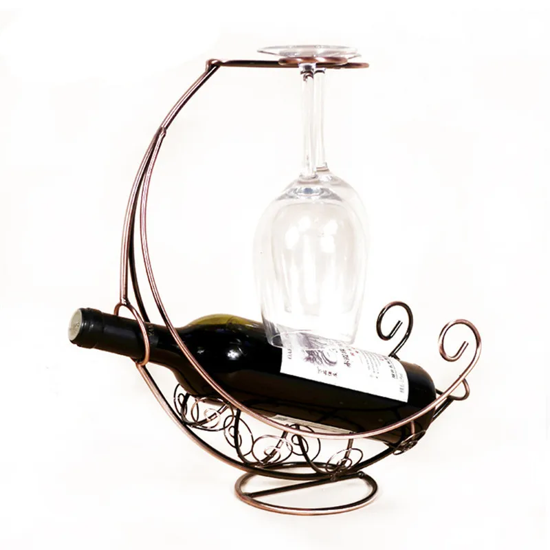 

Corsair Hang Wine Cup Antique Bronze Metal Wine Bottle Champagne Storage Holder Rack Bar Stand Display