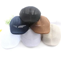 mens and womens elegan sun flat cap baseball hat beret hat duck mesh cap casual simple