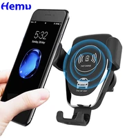 hemu wireless fast car charger air vent mount phone holder telephone clip for iphone xs max samsung s9 xiaomi mix 2s huawei mate