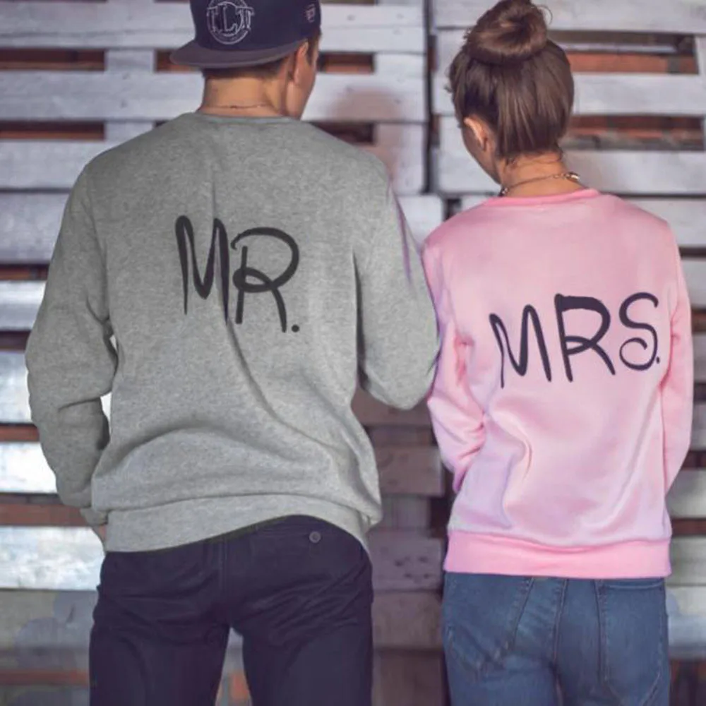 Mathcing пара свитеров для женщин и мужчин влюбленных Одежда Зимние кружки мистер