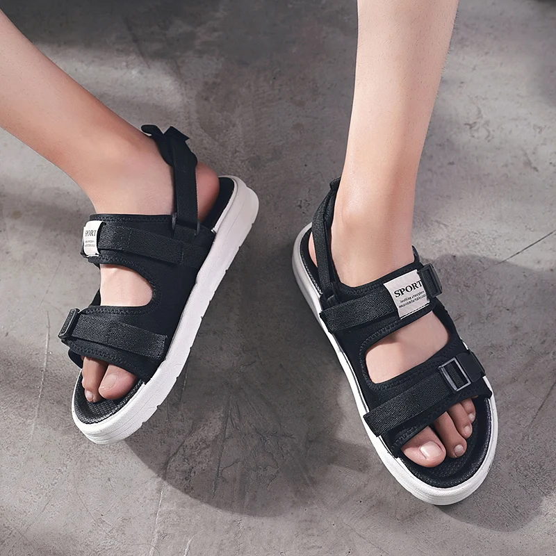 

35-44 Summer 2020 Casual Driving Roman Sandals Men's Black Solid Camouflage Slip-On Waterproof Breathable Non-Slip Women's Shoes