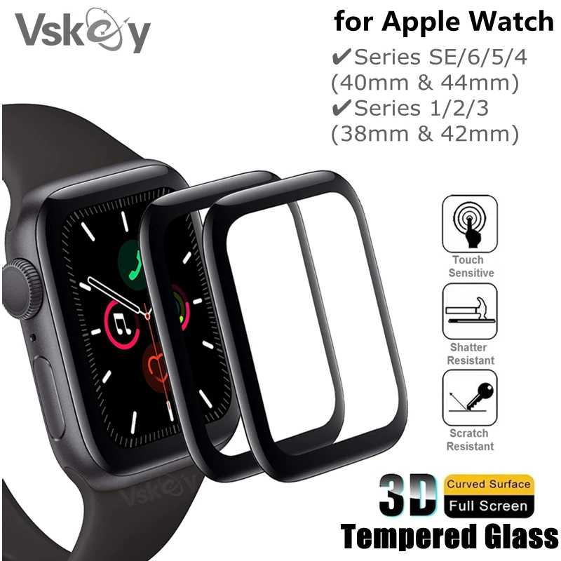 3D изогнутое закаленное стекло для Apple Watch 38 мм 42 40 44 серия 6 5 4 SE Защитная пленка