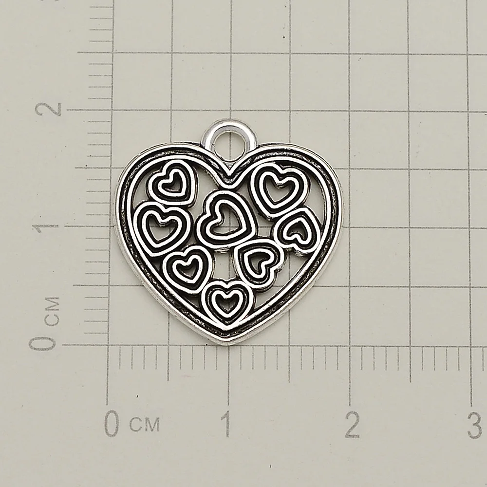 Посеребренные амулеты в античном стиле металлические подвески форме сердца