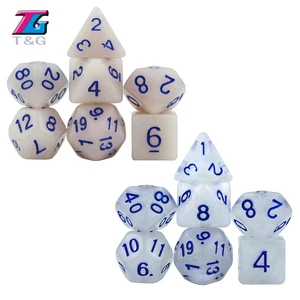 Игральные кости DND переливающиеся блестящие синие цифры, многогранные D40-D20 для RPGs-Млечный путь