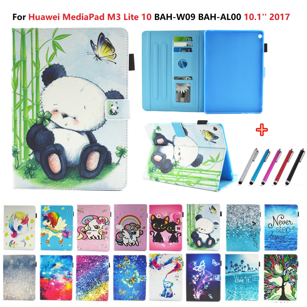 Кожаный чехол с подставкой в виде единорога для Huawei MediaPad Media Pad M3 Lite 10 планшета