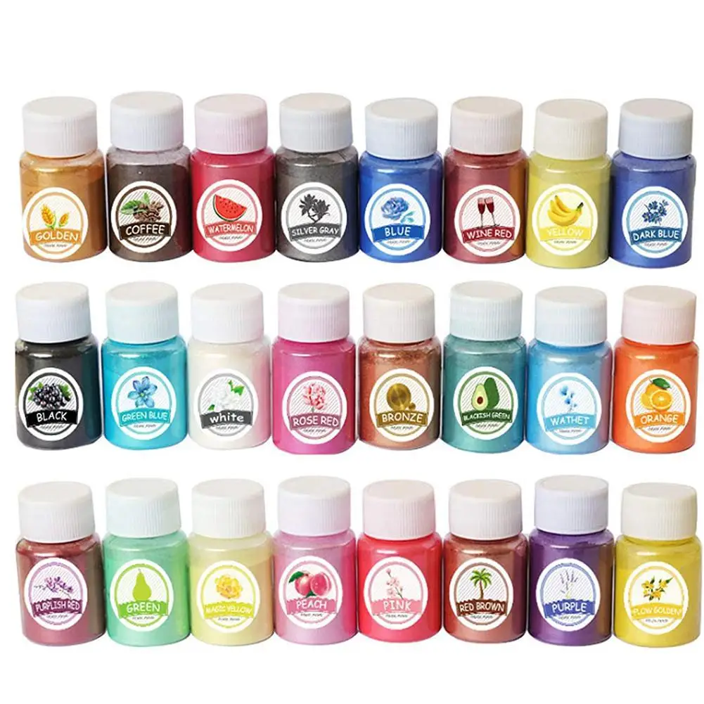 

10g Healthy Natural Mineral Mica Powder DIY For Soap Colorant Powder Dye Care Eyeshadow Soap Skin Makeup 12 Color Soap Y1B4