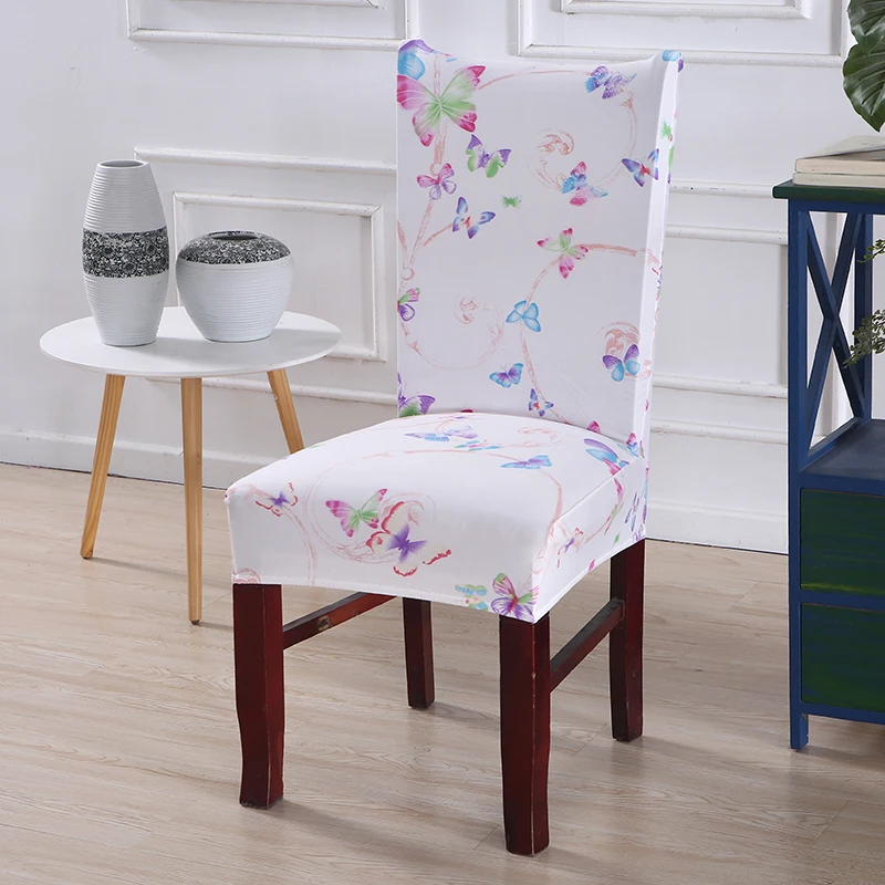 Съемные Цветочные столовые чехлы для стульев свадьбы растягивающиеся сидений