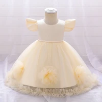 champagne cap slee baby dress girl party infant clothing tutu tulle princess toddler christening gown clothes 6m 5t