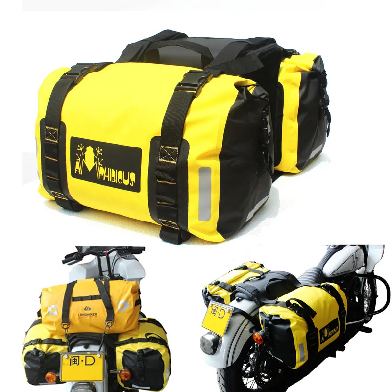 60L Waterproof Motorcycle Saddle Bag Kit Knight Rider Multi-Function Portable Bags Luggage Universal Tail Bags Moto Bag Luggage