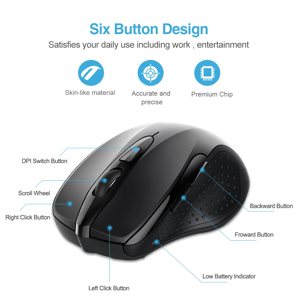 TeckNet 2600 dpi беспроводная мышь компьютерная Bluetooth мышь PC Mause эргономичная мышь 3,0 USB оптическая мышь для ноутбука ПК