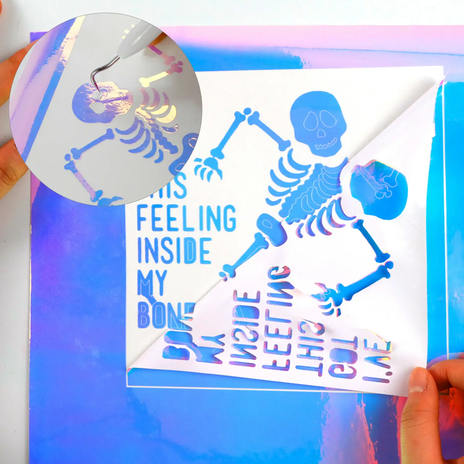 HTVRONT 12 дюймов X 5 футов/30x152 см голографический клей виниловый рулон Стикеры для