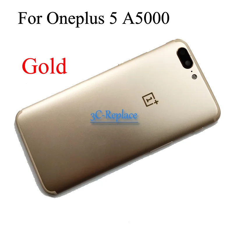 Gold Oneplus 5 Для Oneplus X 2, 3, 3 T, 5, 5, 6, 6 T, 7 Global задняя крышка батарейного отсека, корпус, чехол, Задние стекла, запчасти One plus 1+ 7 PRO GM1910, GM1911 - Цвет: Gold Oneplus 5