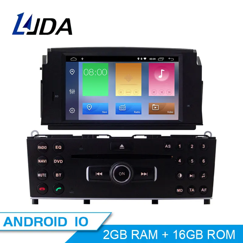 Автомобильный DVD плеер LJDA 1 Din Android 10 0 для Mercedes Benz C200 C180 W204 2007 2010 Wi Fi мультимедийный