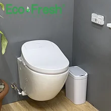 EcoFresh WC 화장실 스마트 변기 시트 전기 비데 커버, 지능형 비데, 열 청소, 건식 마사지 케어, 어린이 여성 노인
