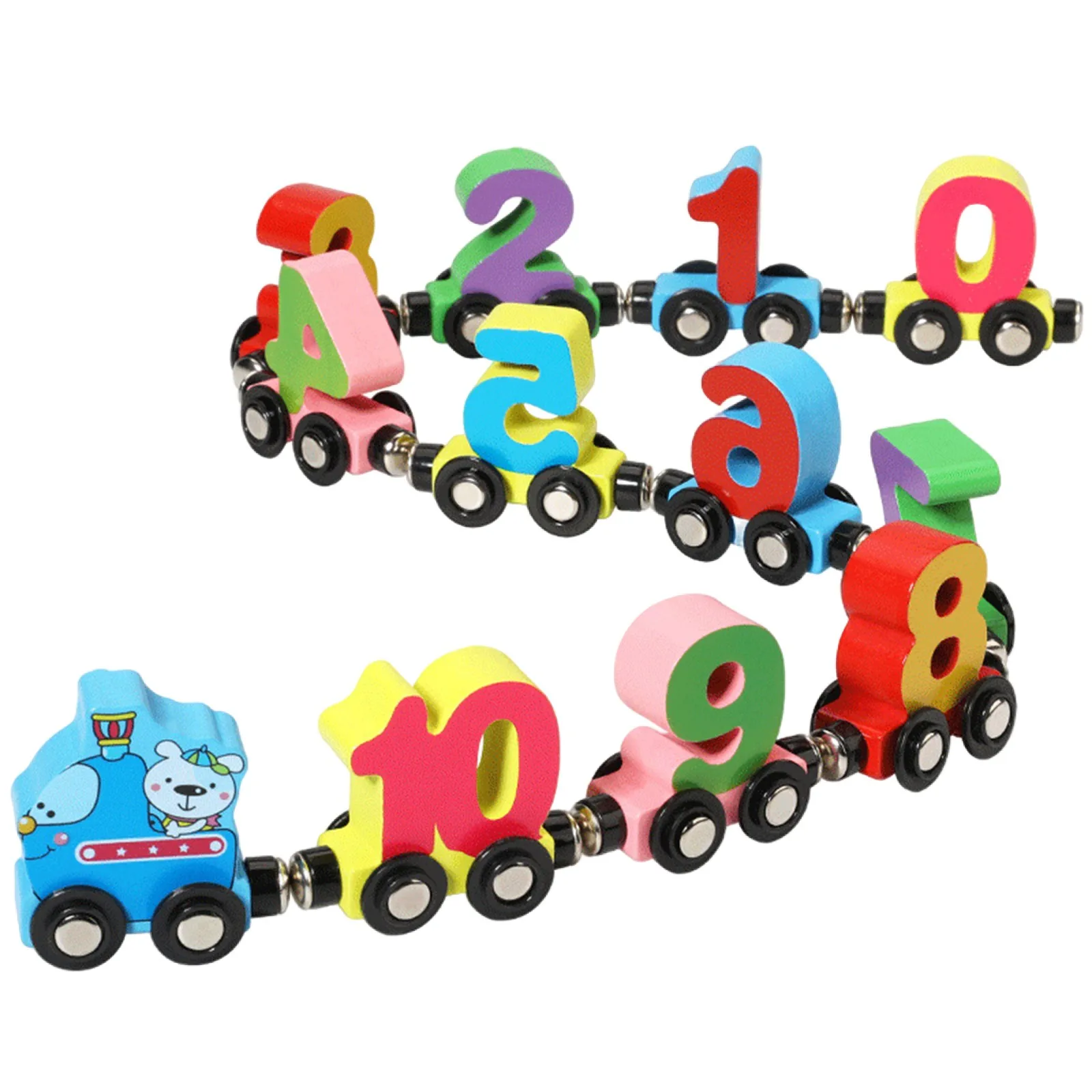 

12-секционные деревянные магнитные цифры, игрушки для поезда, детские ранние Ранние обучающие игрушки Монтессори «сделай сам», детский муль...