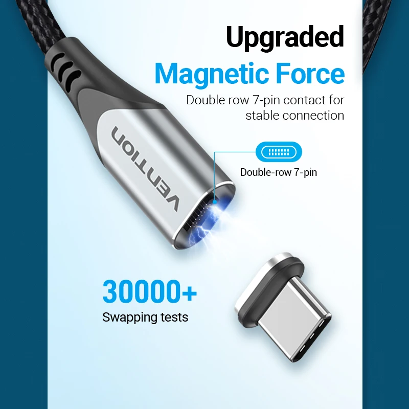 vention magnetic charge cable 3a fast charging micro usb cable magnet usb type c charging data wire for mobile phone usb cord free global shipping