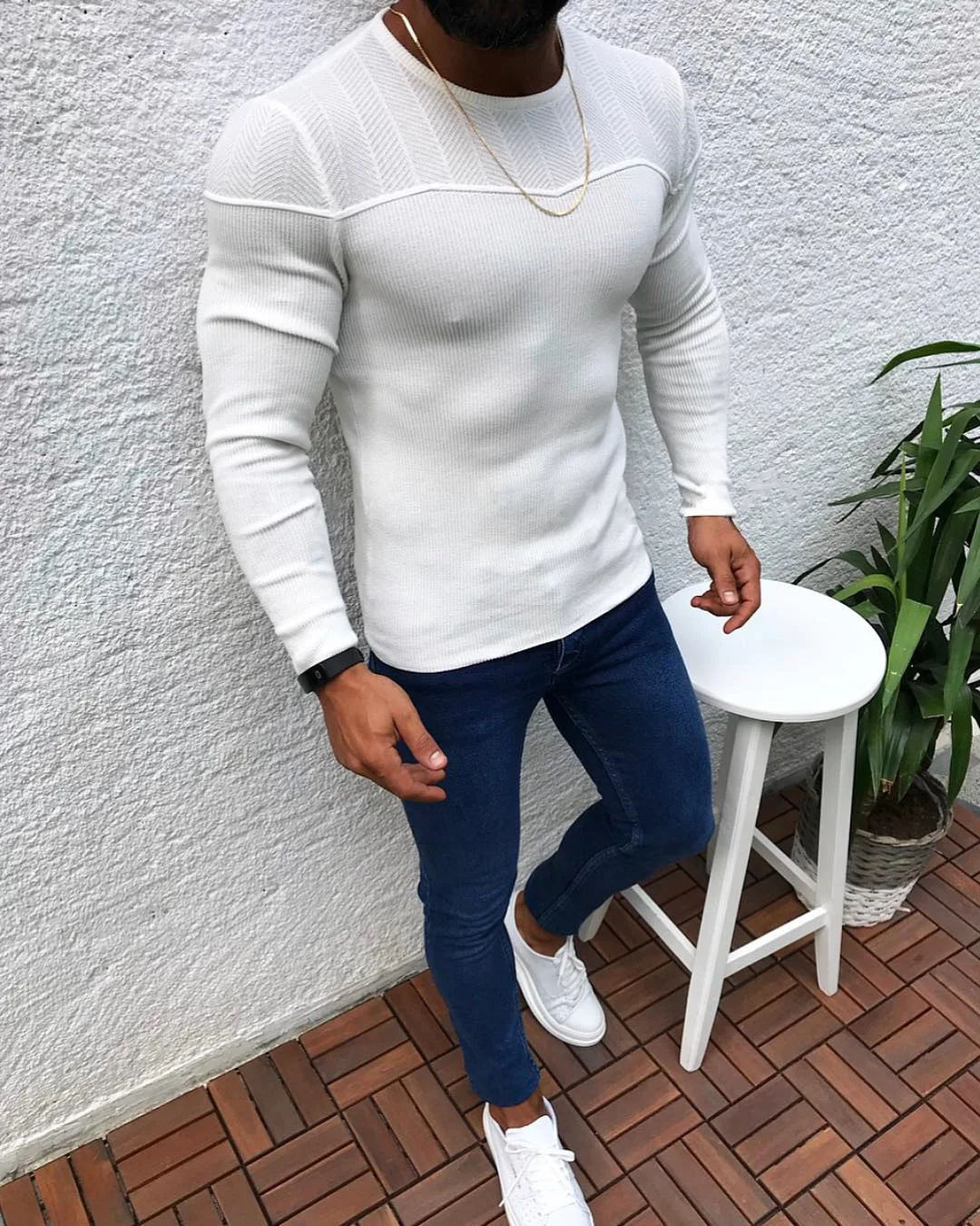 Men Sweater 2021 Autumn Winter Slim Fit Long Sleeve Pullover Round Neck Sweater Top Men Fashion Solid Color Knitted Sweater Men