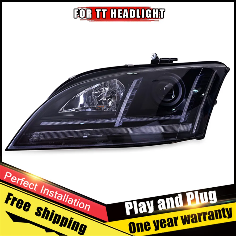 

2PCS Car Style LED headlight for Audi TT 2006-2013 for TT Head lamp LED DRL Lens Double Beam H7 HID Xenon bi-xenon lens
