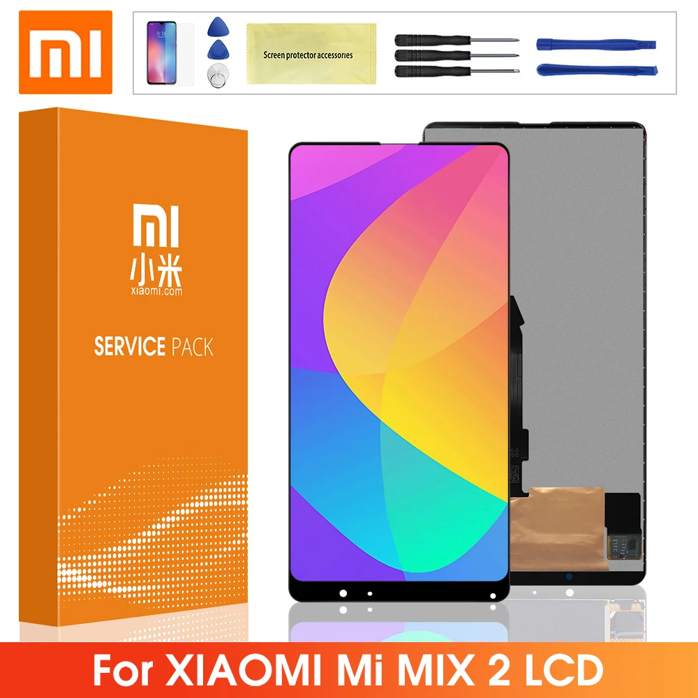 ЖК дисплей с дигитайзером в сборе рамкой для Xiaomi Mi Mix 2|Экраны мобильных телефонов|