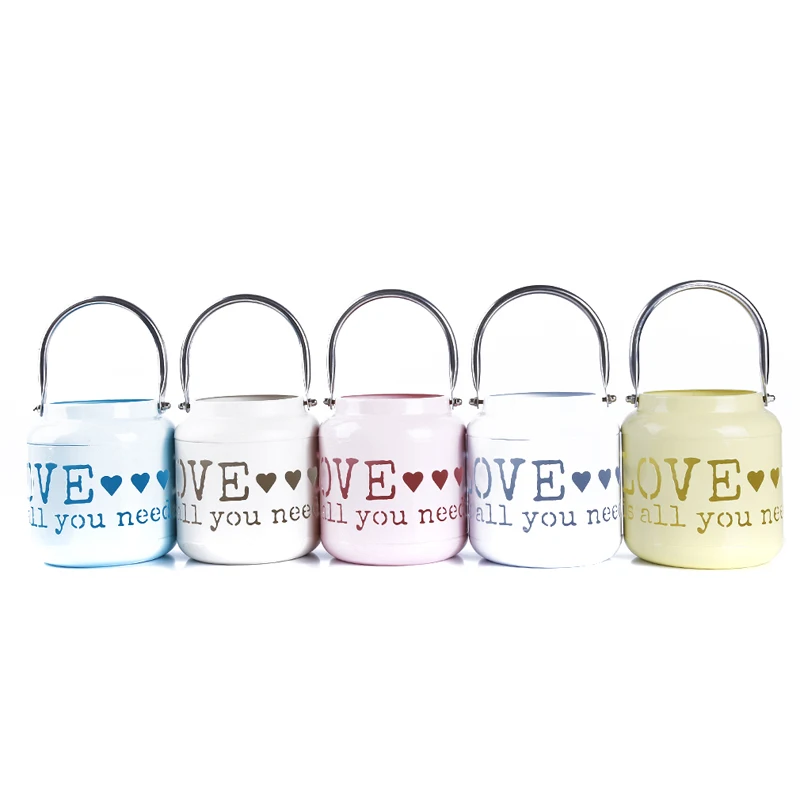 Горячая продажа пасторальный стиль ваза полый любовь торшер подсвечник хранения