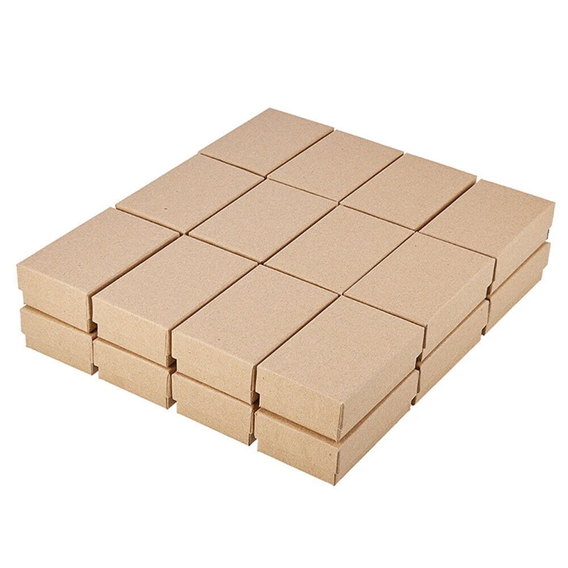 

New 24PCS Kraft Paper Gift Box Small Kraft Paper Jewelry Box Handmade Cardboard Packing Gift Box Wedding Decorations
