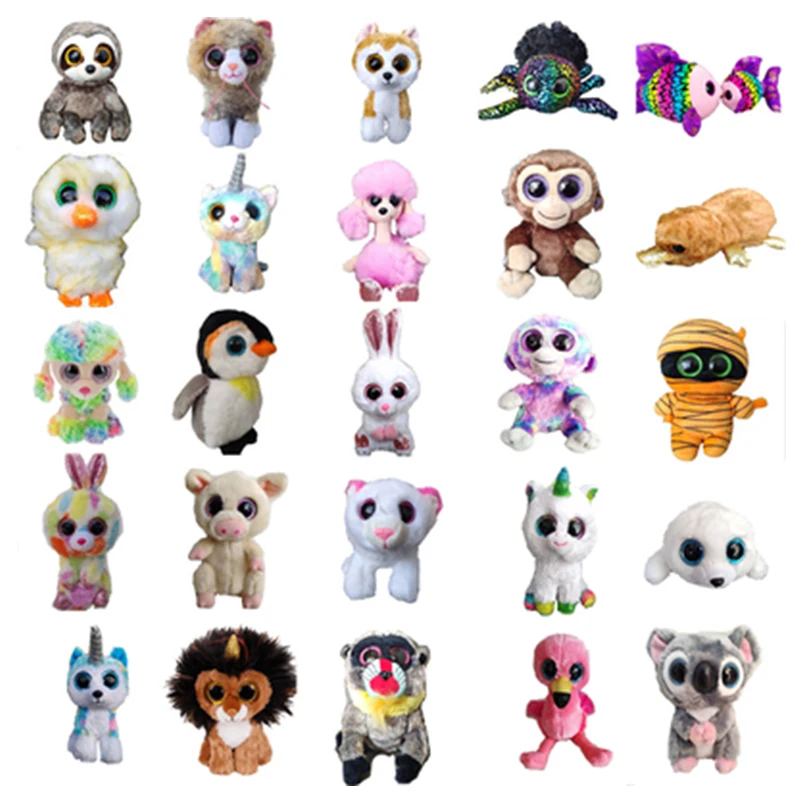 

Ty Beanie Big Eyed Soft Stuffed Animal Plush Dolls Unicorn Cat Heather Leopard Sloth Boys Girls Birthday Christmas Gift Toy 15CM