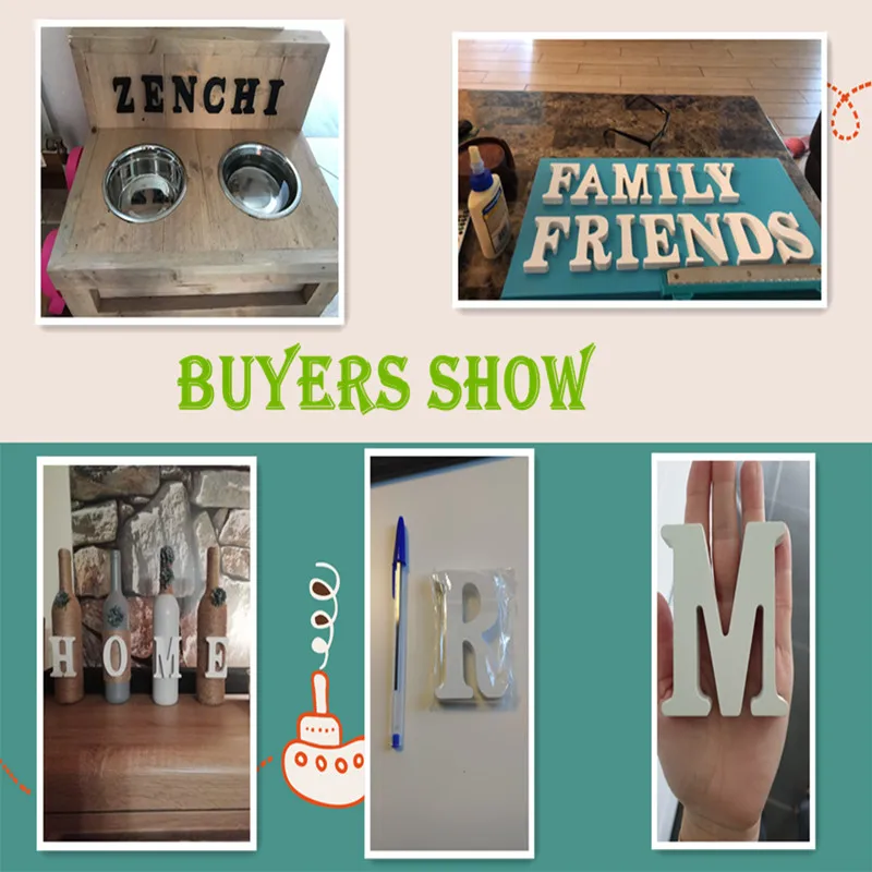 Отдельностоящие деревянные Мини-буквы для творчества белые свадьбы дня рождения