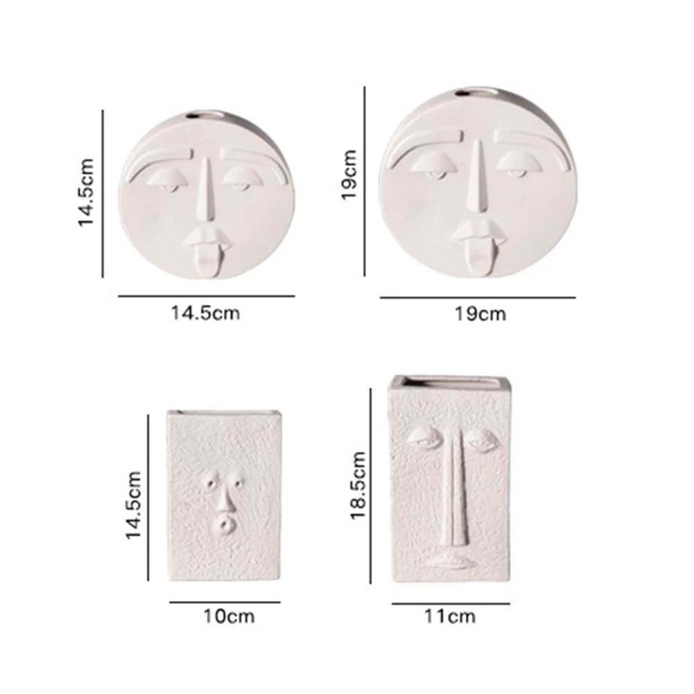 

Home Decor Creative Ceramic Vase for Flowers Human Face Design Nordic Decoration Home Vase luxury Pot For Dried Flower