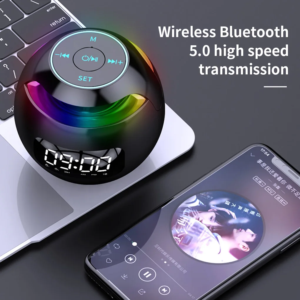 Беспроводная Bluetooth-колонка с светодиодный-дисплеем и будильником - купить по
