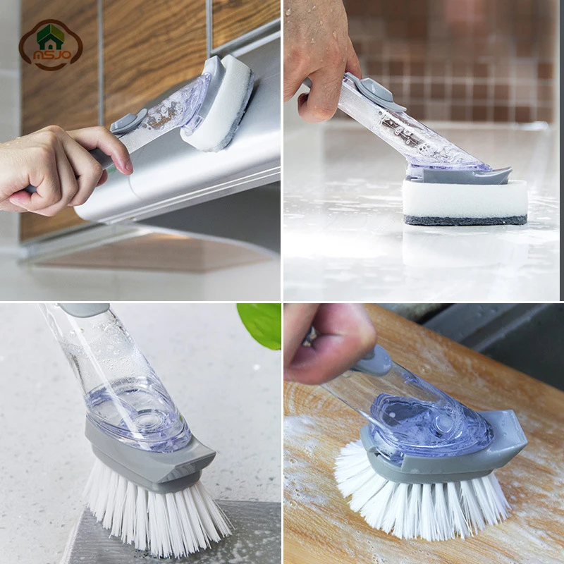 Губка диспенсер для жидкости 2 в 1|Чистящие щетки| |