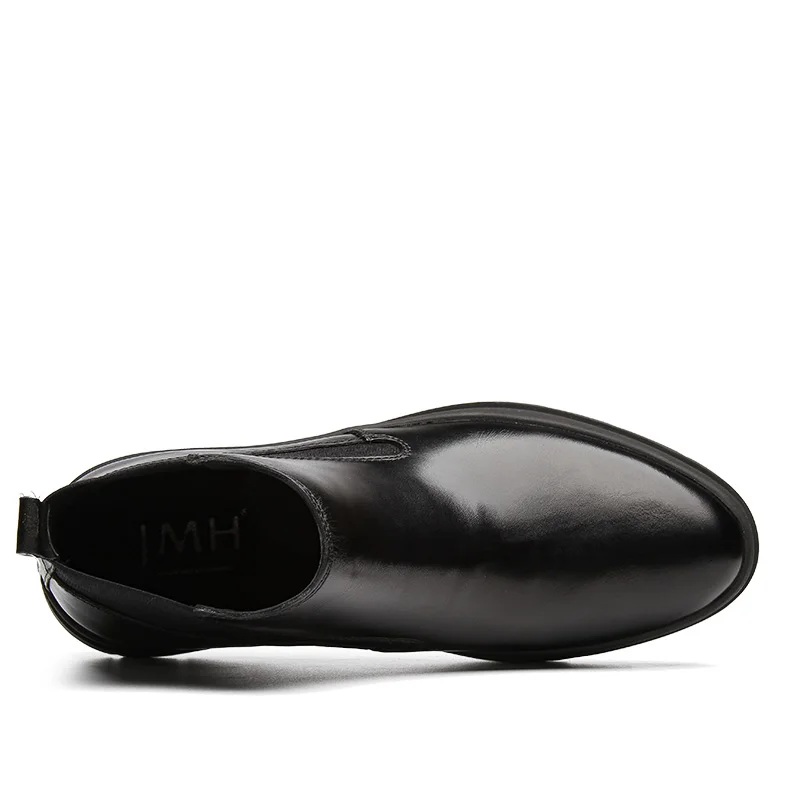 Черная Уличная обувь мужская повседневная ботинки из натуральной кожи мужские