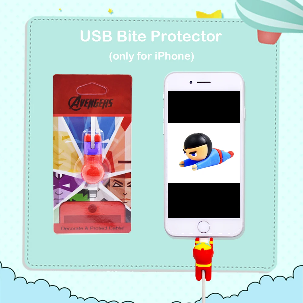 CHIPAL Bite Animal Protector Для IPhone USB зарядное устройство зарядный кабель протектор