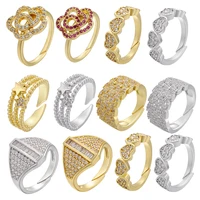 zhukou 1 piece gold color women rings 2020 trend cz crystal rings for women fashion bling bling jewelry for party vj38